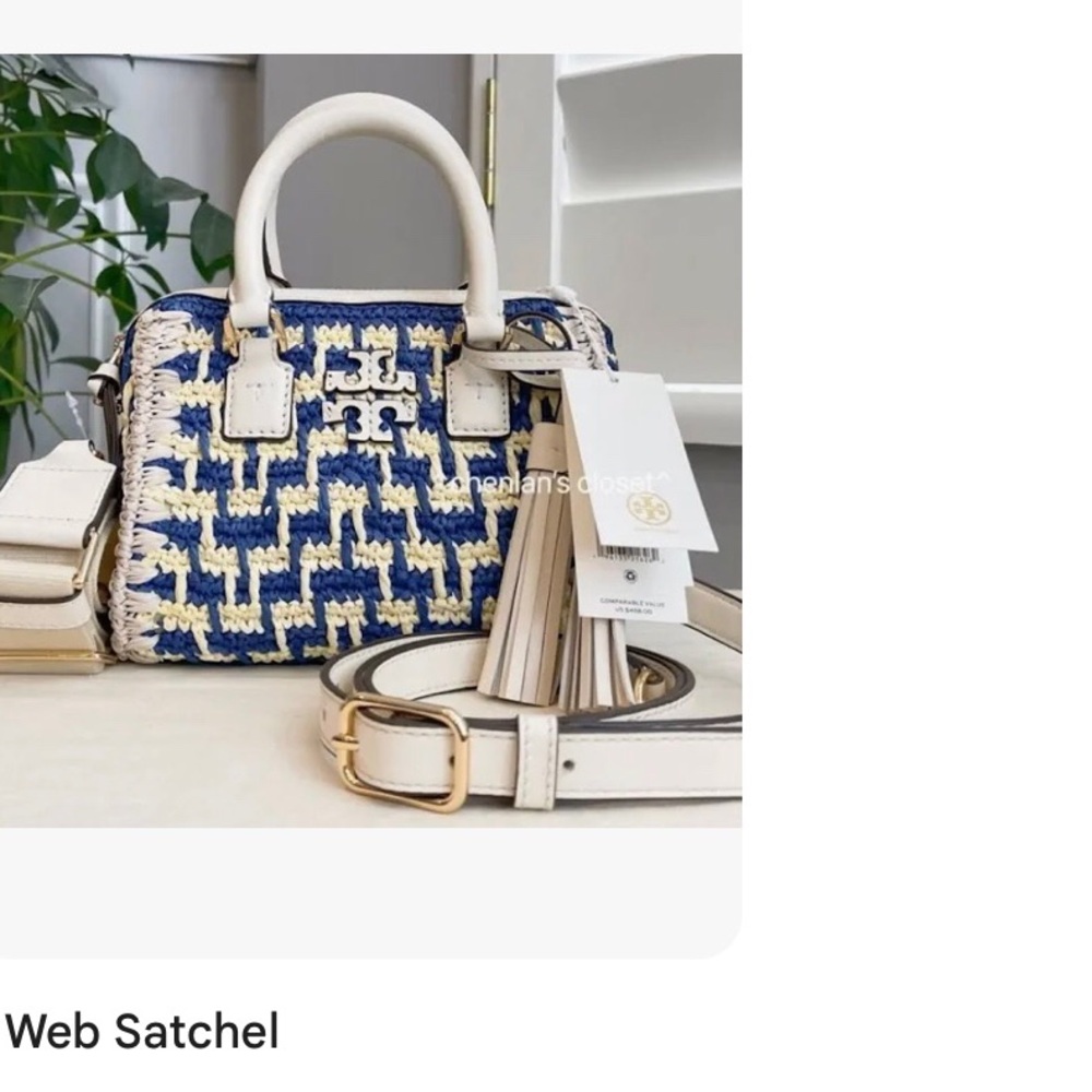 Tory Burch Thea Straw Mini Satchel bag
size: 7.5x4x6 handbag